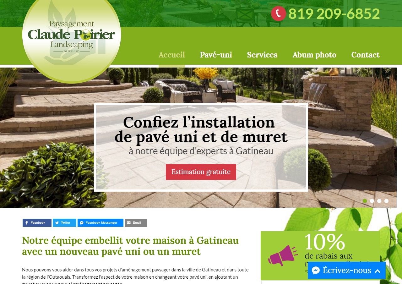 Paysagement Claude Poirier Excavation Installation pavé uni et muret